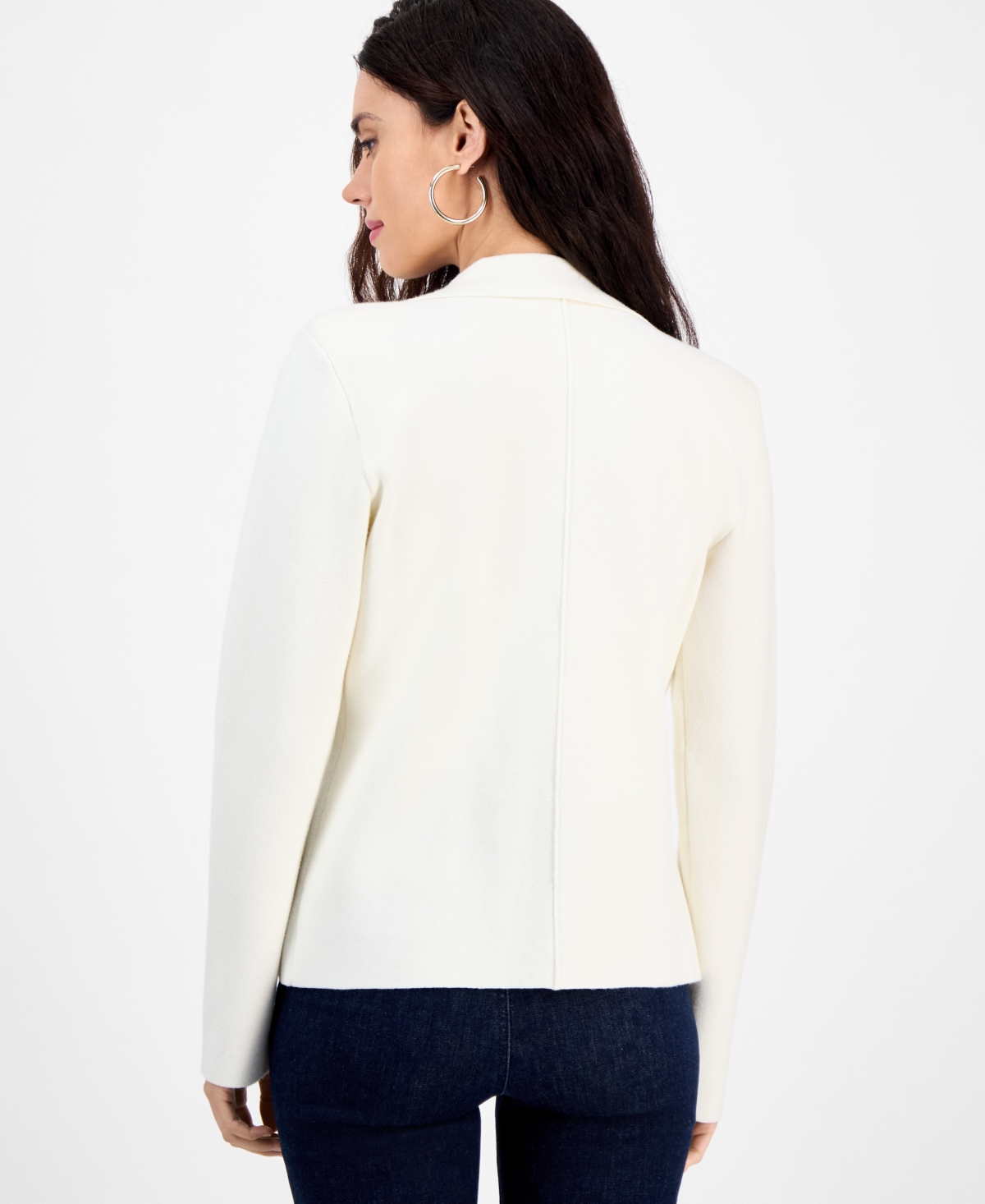Inc International Concepts Petite Double-breasted Patch Pocket Sweater, Macy's Exclusive In Brown