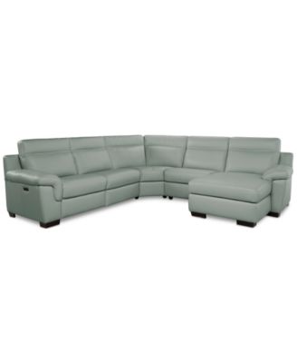 Julius II Leather Sectional Collection, Macy's Exclusive