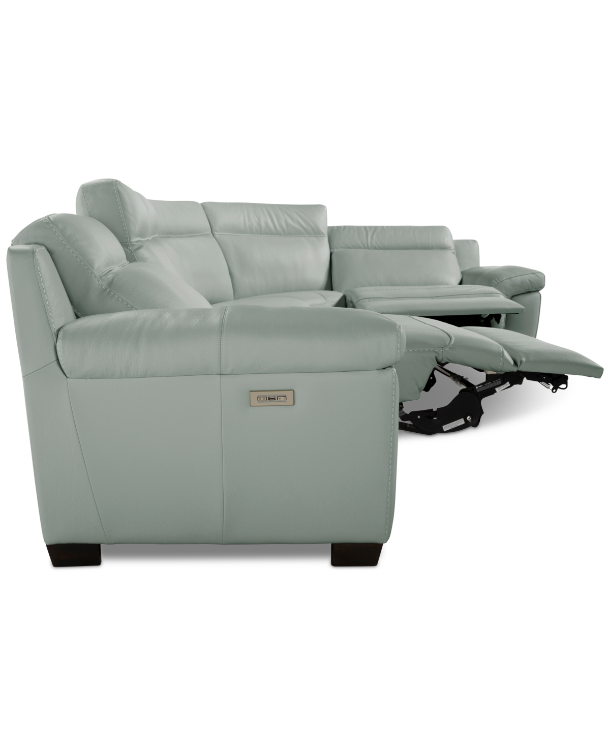 Macy's Julius Ii 5-pc. Leather L Sectional With 2 Power Recliners,  Exclusive In Gray