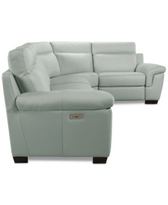 Julius II 5-Pc. Leather L Sectional with 3 Power Recliners, Macy's Exclusive