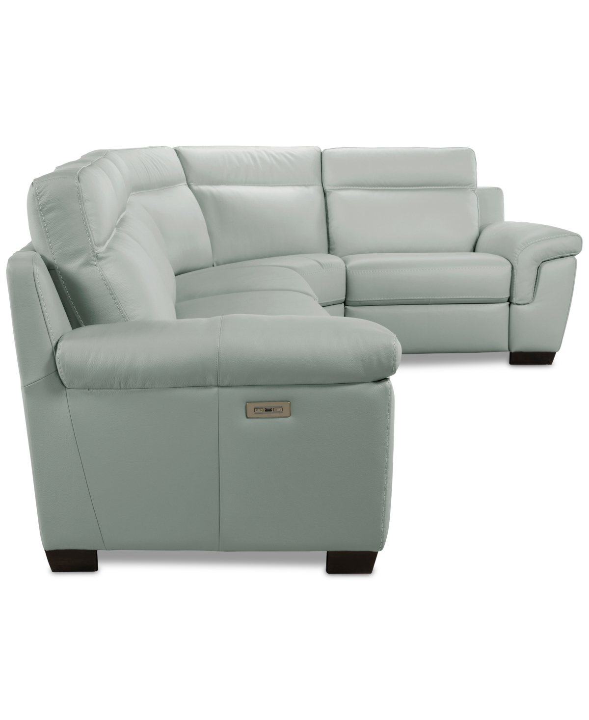 Macy's Julius Ii 5-pc. Leather L Sectional With 3 Power Recliners,  Exclusive In Gray