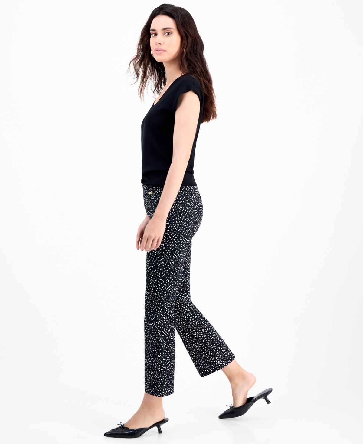 Inc International Concepts Petite Printed Bootcut Pull-on Pants, Macy's Exclusive