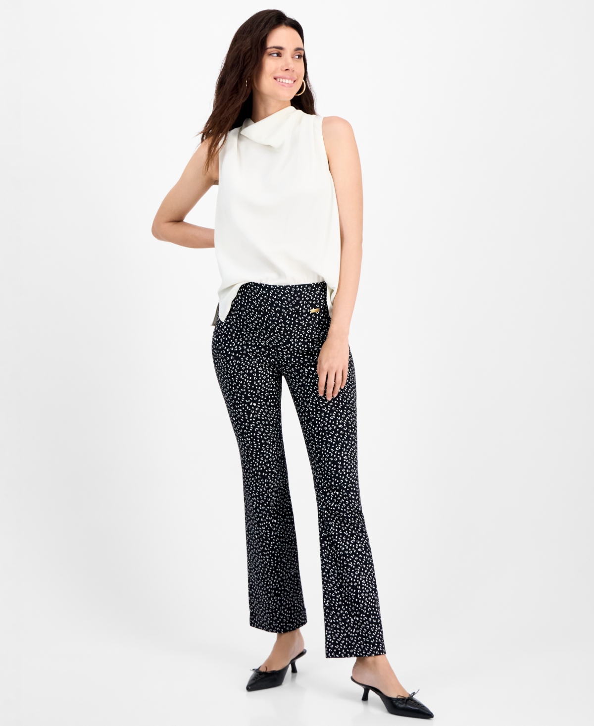 Inc International Concepts Petite Printed Bootcut Pull-on Pants, Macy's Exclusive