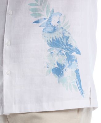 Men's Tropical Placement Print Short Sleeve Button-Front Shirt