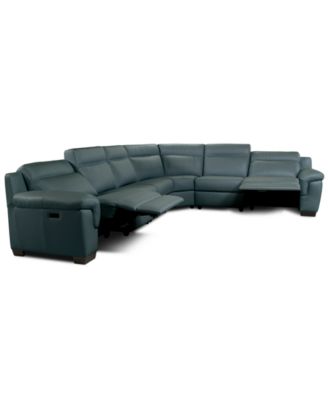 Julius II 6-Pc. Leather L Sectional with 2 Power Recliners, Macy's Exclusive