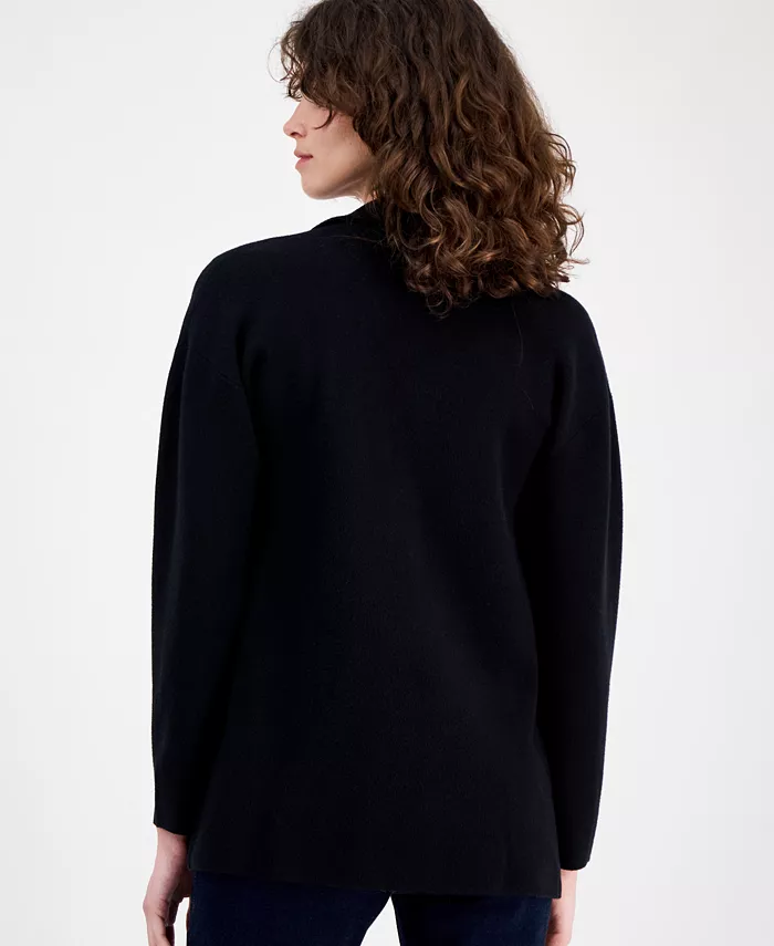 AK Anne Klein Petite Long-Sleeve Notched-Collar Sweater - thumbnail 4