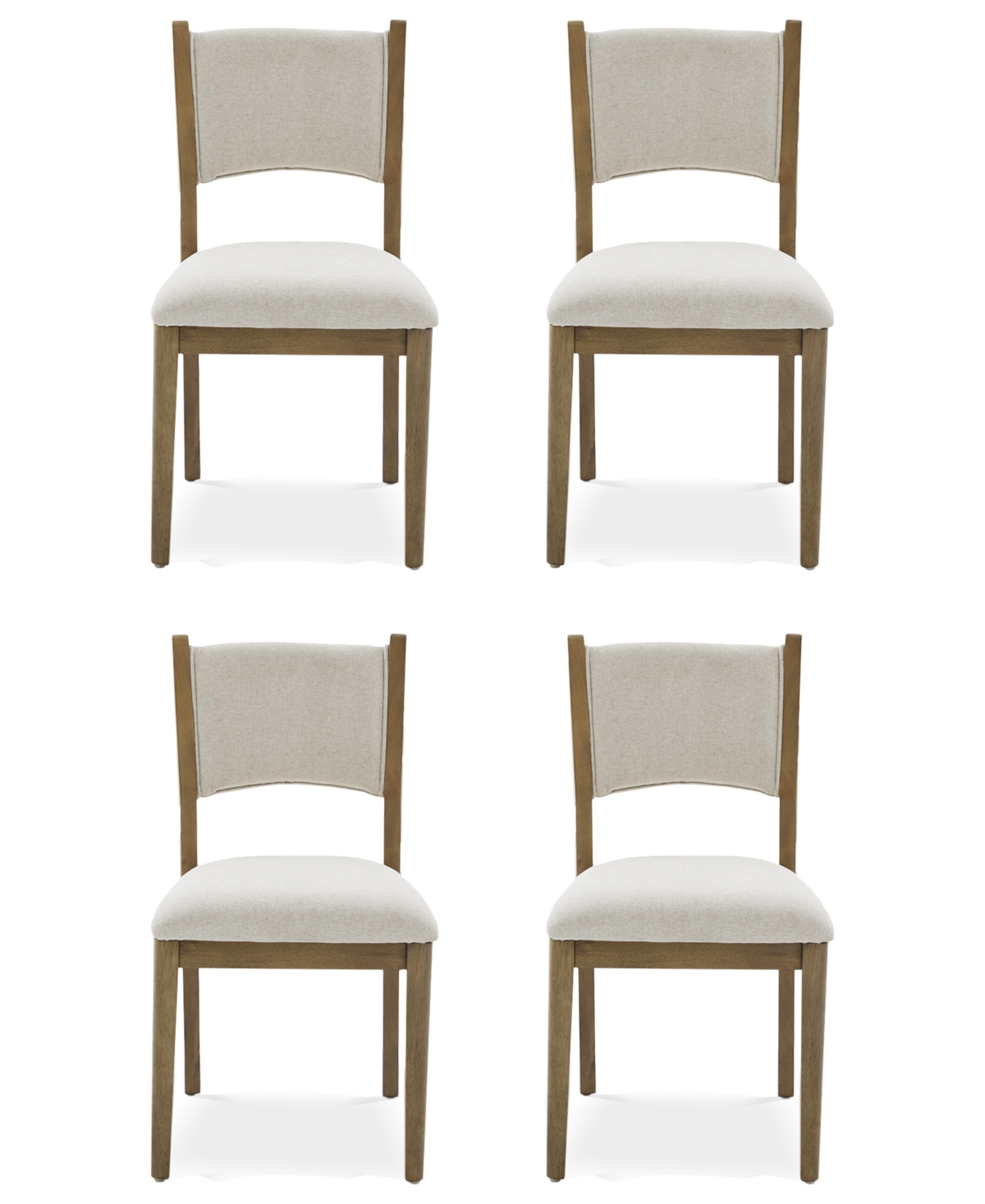 Macy's Nordic 4-pc Upholstered Dining Chair Set In Transparent