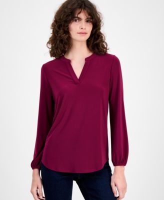 AK Anne Klein - Women's Split-Neck Top