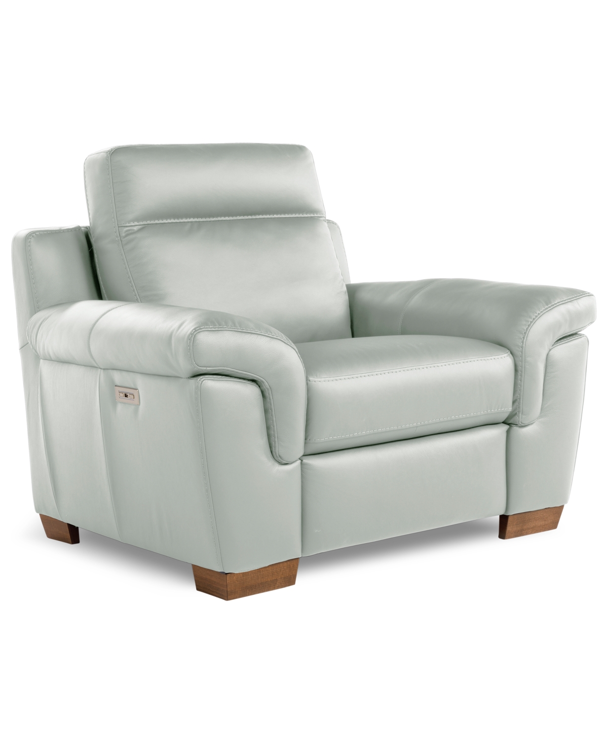Macy's Julius Ii Leather Power Recliner, Exclusively At  In Gray