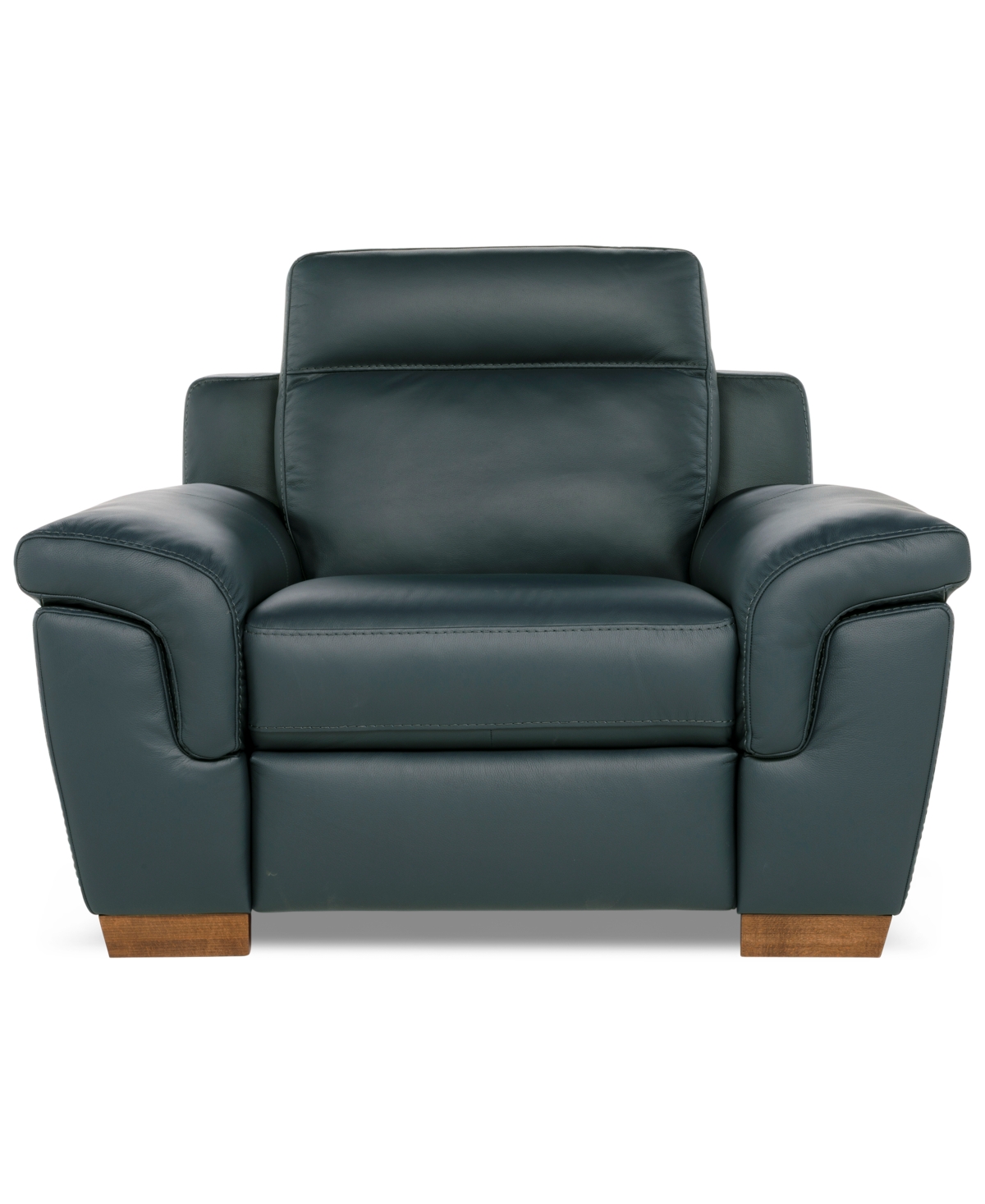 Macy's Julius Ii Leather Power Recliner, Exclusively At  In Blue