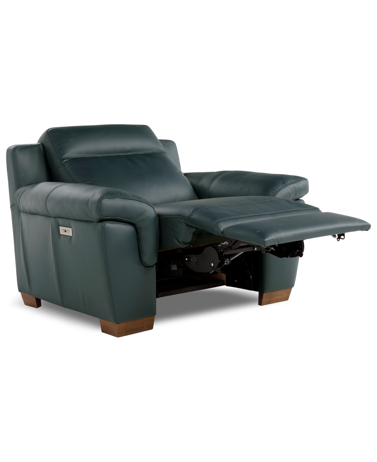 Macy's Julius Ii Leather Power Recliner, Exclusively At  In Blue