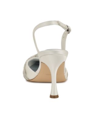 Women's Deby Bridal Satin Embellished Slingback Pumps