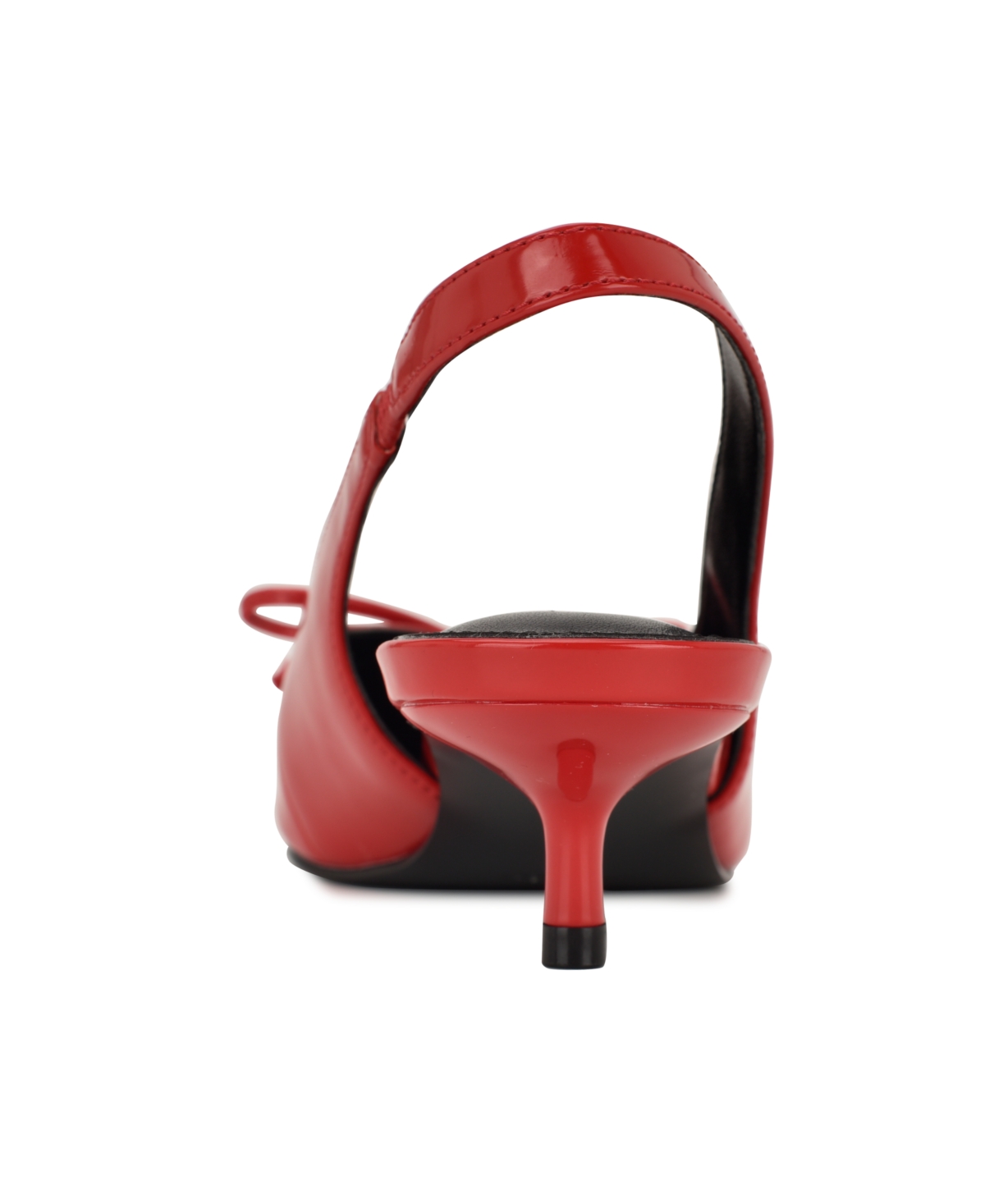 Nine West Evaa Slingback Pointed Toe Kitten Heel Pump In Red
