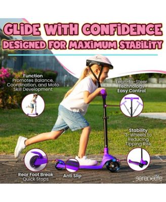 3-Wheel Foldable Kids Scooter - Child Toy Scooter with Built-in LED Wheel Lights, and Easy Maneuvering