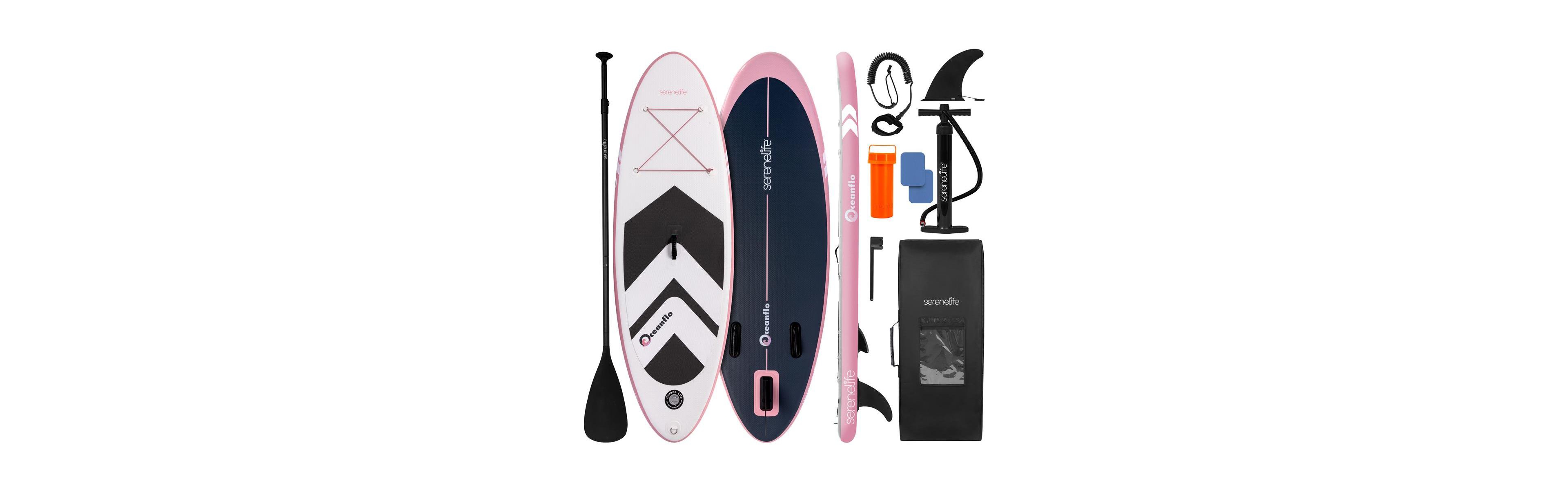 Free-Flow Inflatable Kids Stand-Up Paddle Board – Welded Design, Hand Pump, 3-Shaft Paddle, Leash, Fin, Repair Kit & Backpack Included