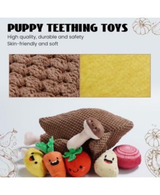 7-in-1  Turkey Dog Toy,Big Turkey Puzzle Toy with 6 Squeaky Veggie Plush Toy, Interactive Enrichment Dog Toys for All Breeds