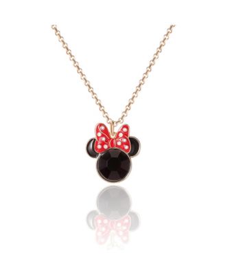 FASHION 16"+3" MINNIE MOUSE NECKLACE & EARRINGS SET -IMITATION YG PLT