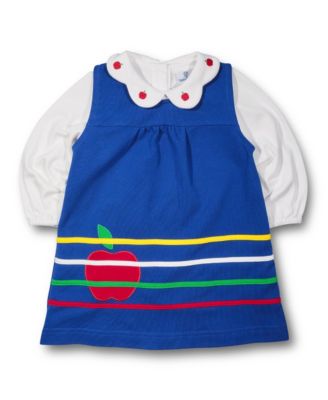 Toddler Girls French Terry Jumper With Apple