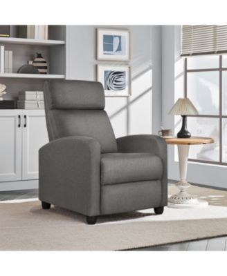 Modern Adjustable Single Fabric Recliner Sofa with Pocket Springs Living Room Bedroom Home Theater