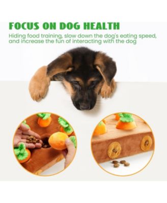 12 PCS Carrot Squeaky Dog Toys with Puzzle Feeding Carrot Patch