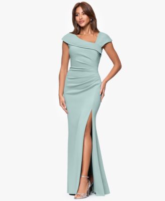 Women's Asymmetric-Neck Side-Slit Gown
