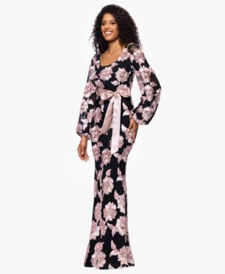 Women's Soutache Long-Sleeve Long Sheath Dress