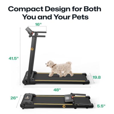Foldi Mini Treadmill, SpaceSaver Folding Treadmill, with HIIT Mode, 0.6-6.2MPH Speed, Pet-Friendly