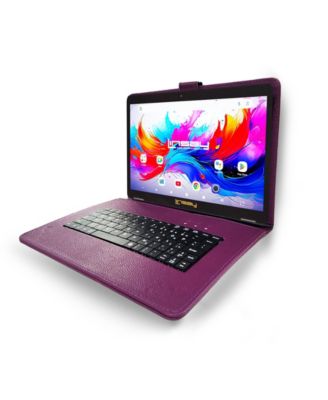 10.1"Octa Core 256GB Storage Android 15 Tablet with Purple Style Keyboard