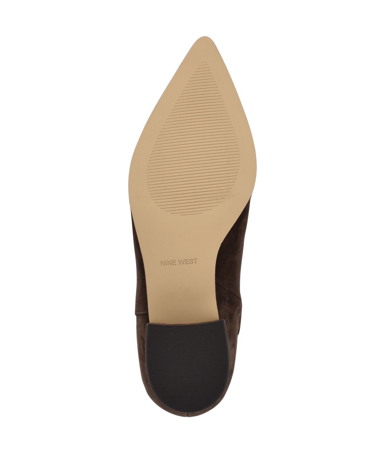 Nine West Women's Morgin Tall Pointy Toe Block Heel Boots In Brown
