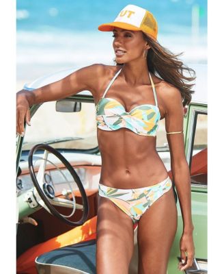 Women's Mix Print Bandeau Bikini Swimsuit Top Bra Sizing