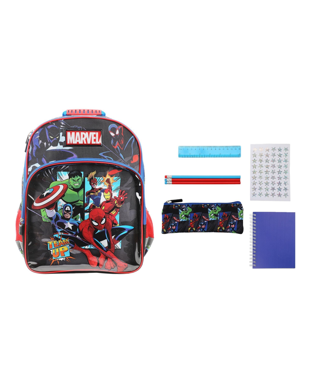 Avengers 5-Piece 16" Backpack & Stationery Value Set - Marvel avengers 5-piece blue