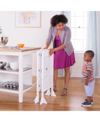 Contemporary Kitchen Helper Step Stool - Walnut: Kids' Adjustable, Foldable Wooden Learning Toddler Tower with Non-Slip Mat