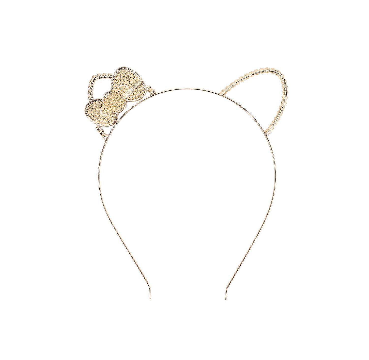 Ears and Bow Cosplay Glitzy Metal Headband