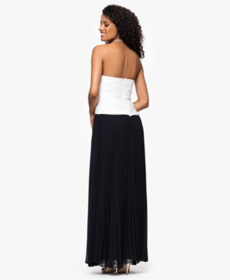 Petite Strapless Mixed-Media Dress