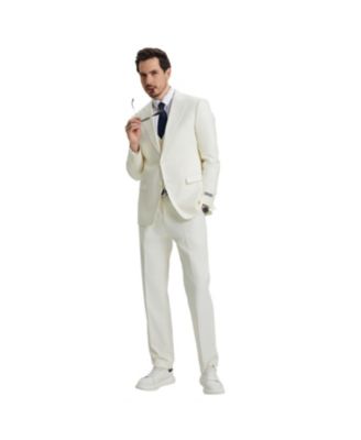 Men's Hybrid-Fit 3pc Notch Lapel Suit Set, Jacket Vest and Pants