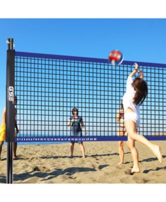 Volleyball and Badminton Combo Set with Net,4 Rackets,3 Birds, PU Volleyball and Carrying Bag (Recreational)