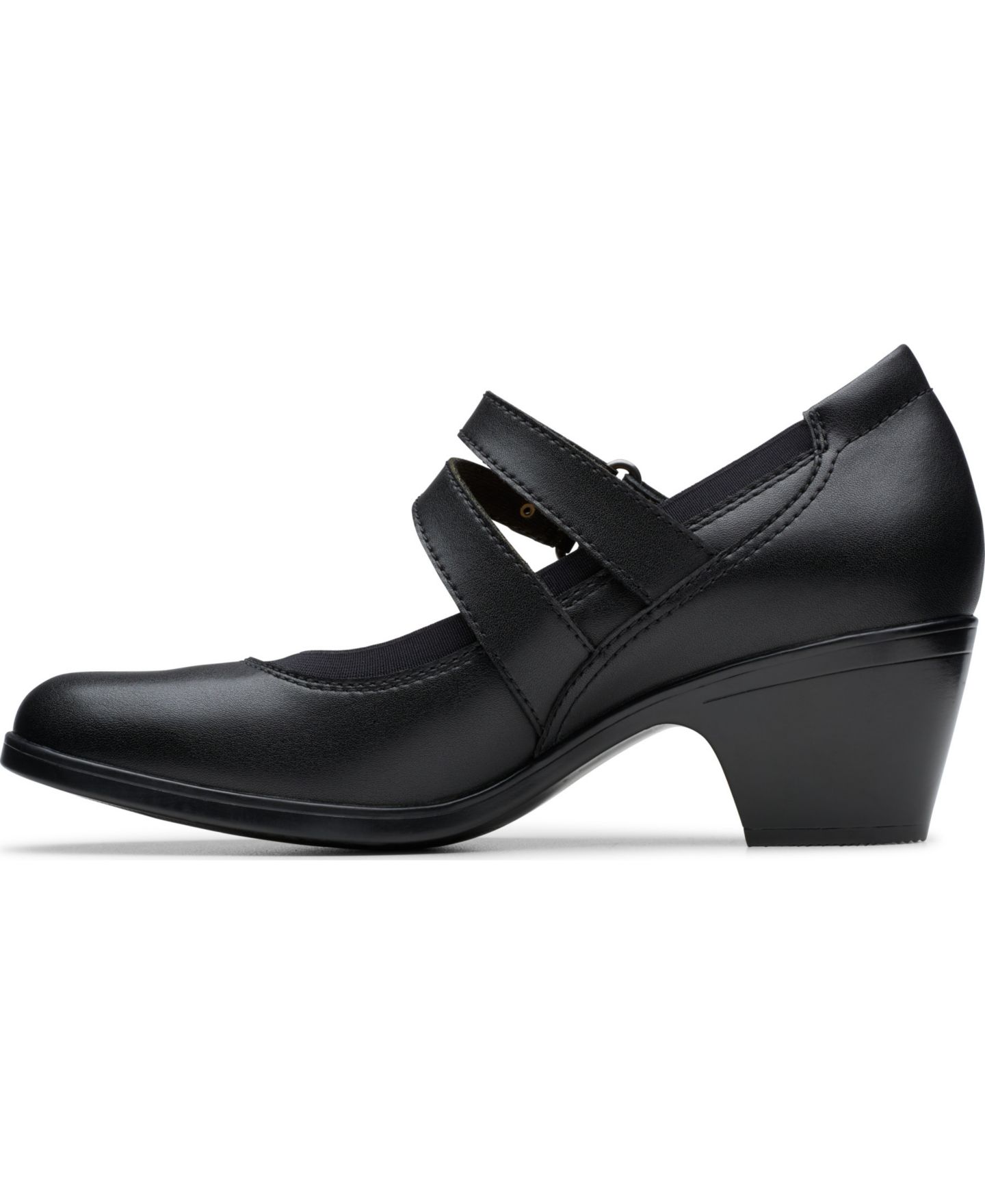 Женские туфли Clarks Emily2 Janna Round Toe Pumps, цвет: Чёрный кожаный — фото 5