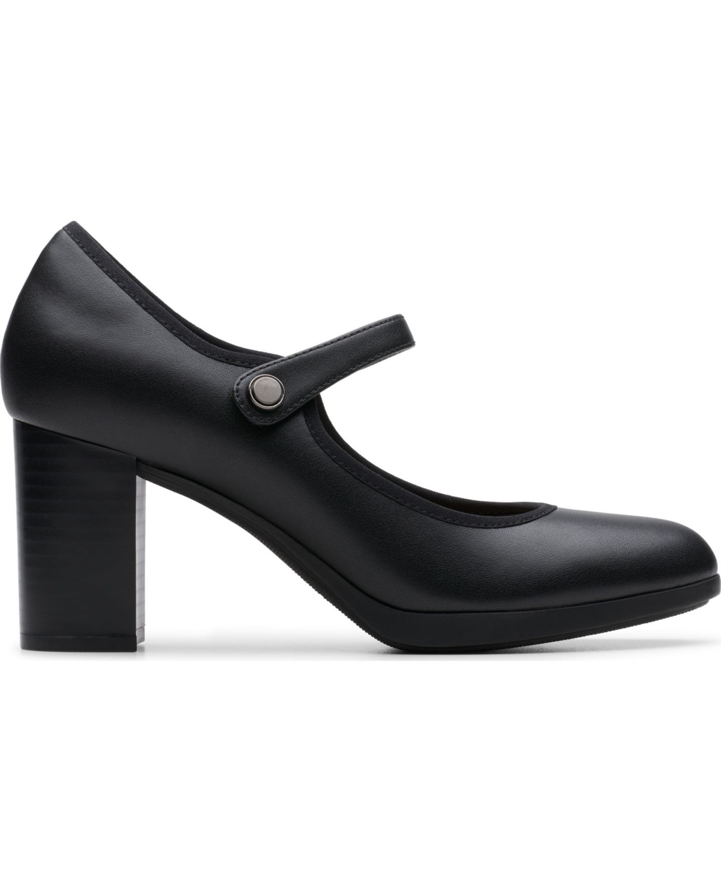 Женские туфли Clarks Bayla Lily Round Toe Pumps, цвет: Чёрный кожаный — фото 2