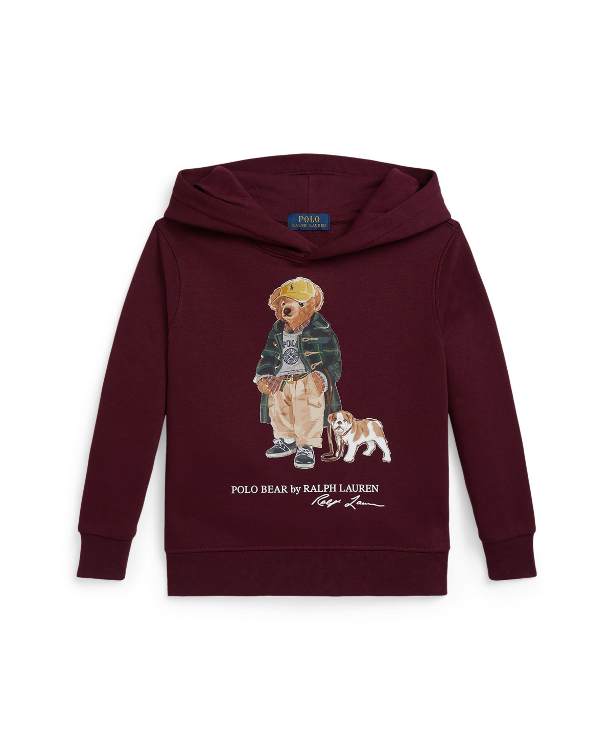Polo Ralph Lauren Polo Bear Graphic Fleece Hoodie In Burgundy