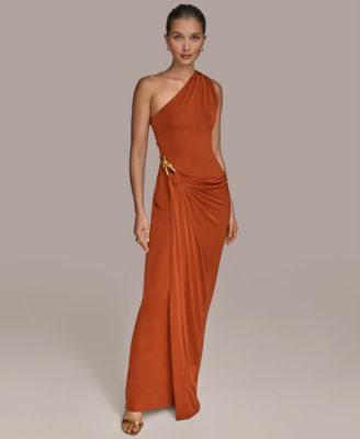 Women's Asymmetric Slinky-Knit Gown