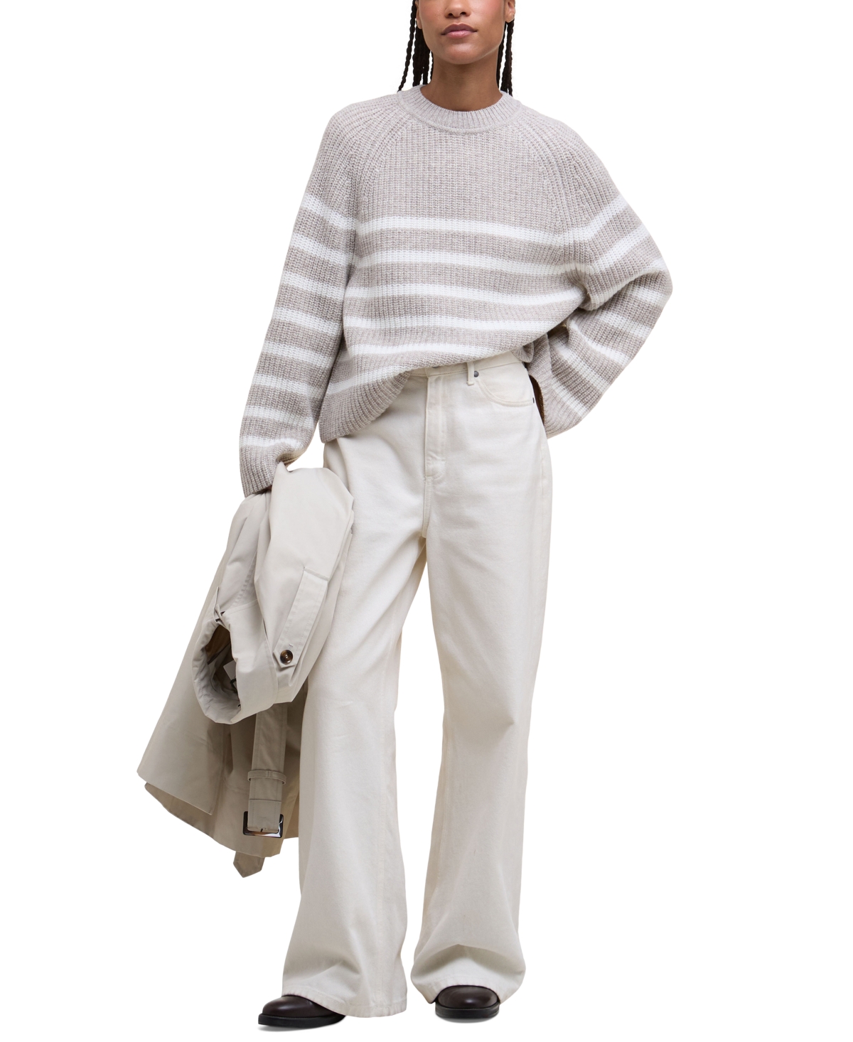 Barbour Irene Stripe Wool Blend Crewneck Sweater In Multi