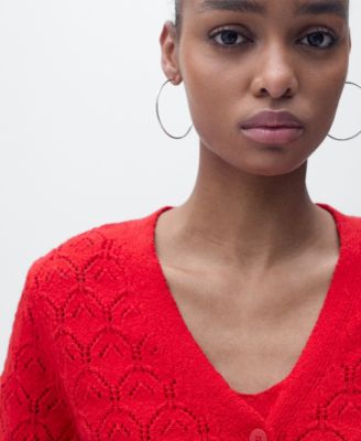 Women's Openwork Detail Knit Cardigan