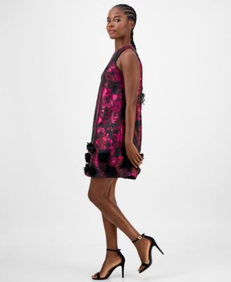 Women's Jacquard Rosette Shift Dress