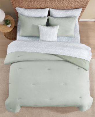 Tommy Bahama Seersucker Solid 8-Pc. Comforter Set, Queen
