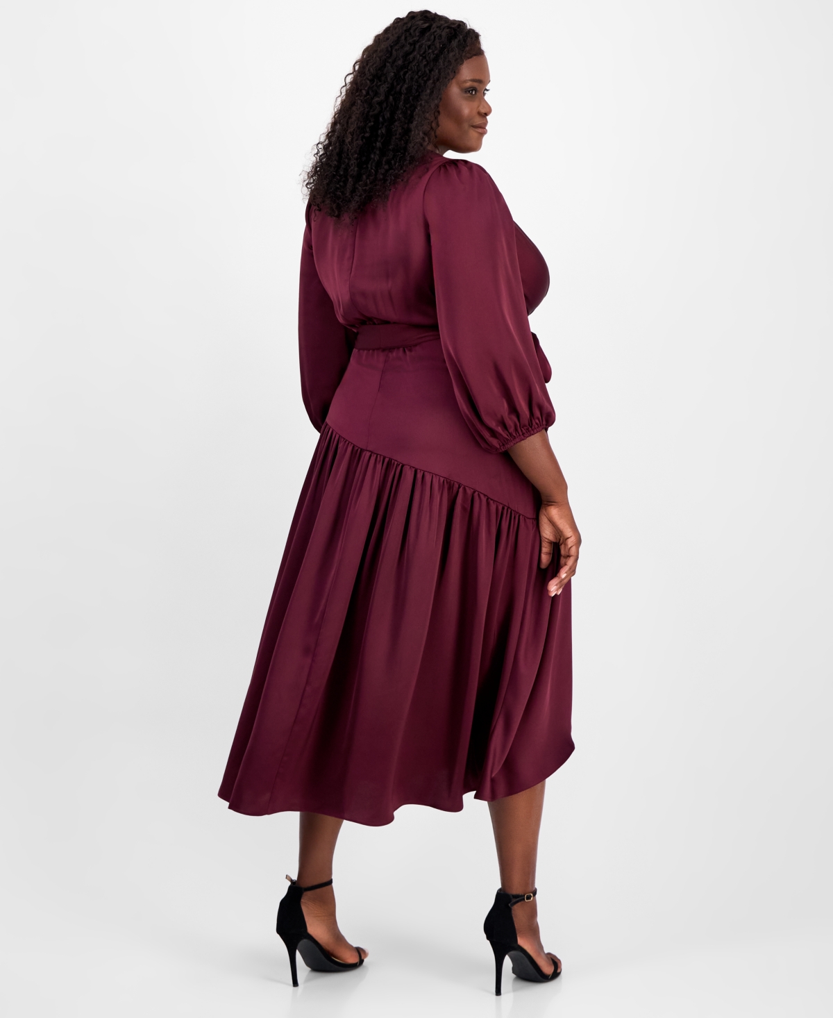 Anne Klein Plus Size Tiered Midi Dress In Multi
