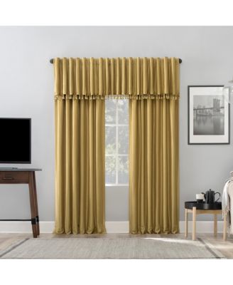 Evelina Faux Dupioni Silk Thermal Extreme 100% Blackout Back Tab Curtain Panel