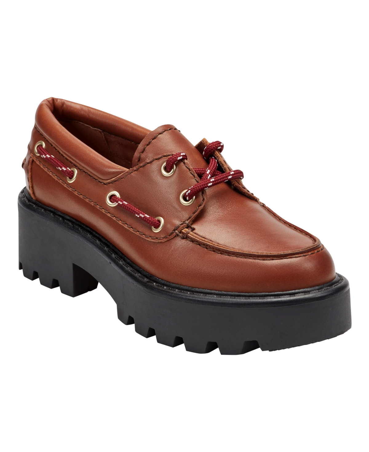 Marc Fisher Ltd Women's Peyten Laced Platform Lug Loafers In Brown