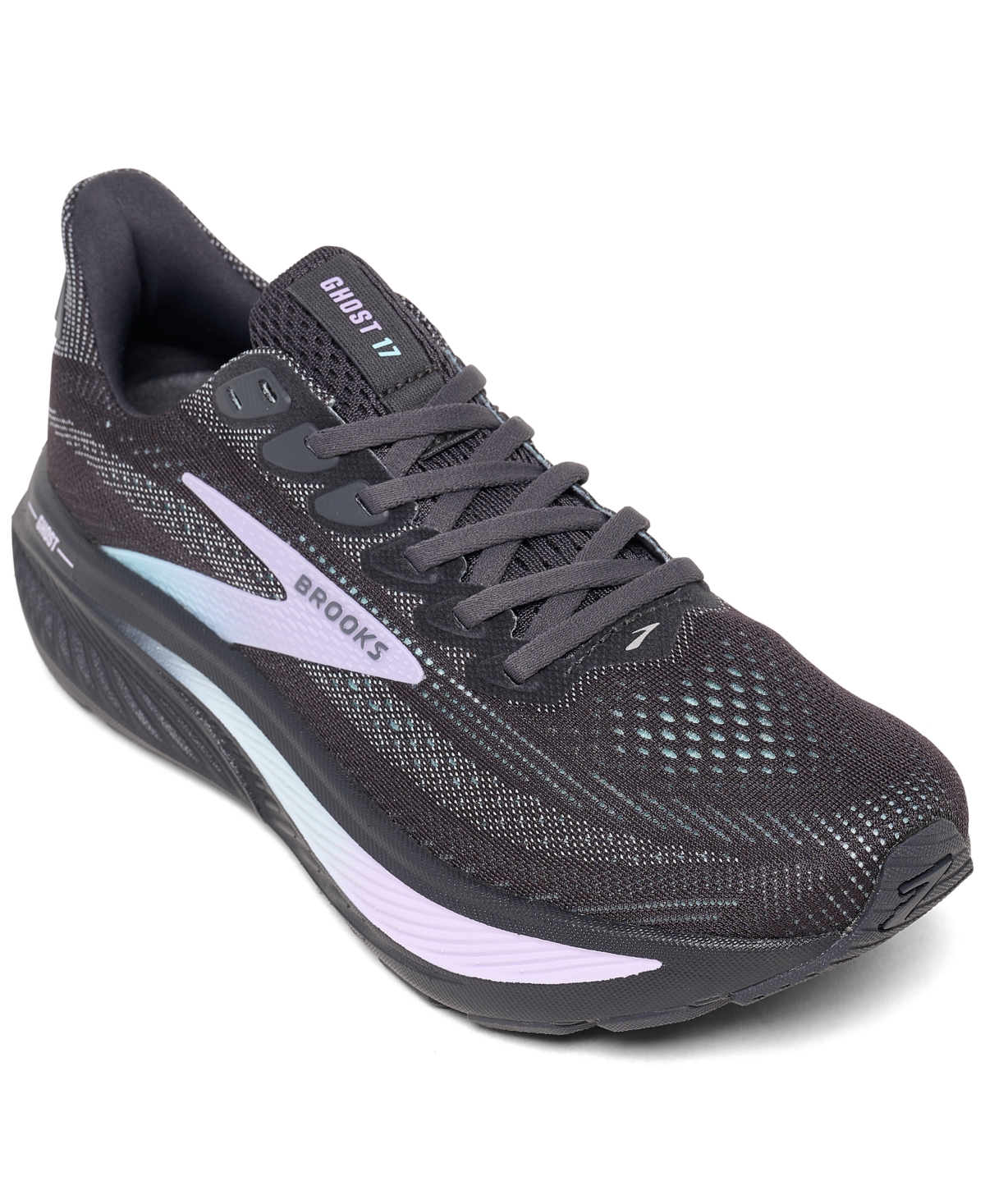 Women's Ghost 17 Running Sneakers from Finish Line - Black, Ebony