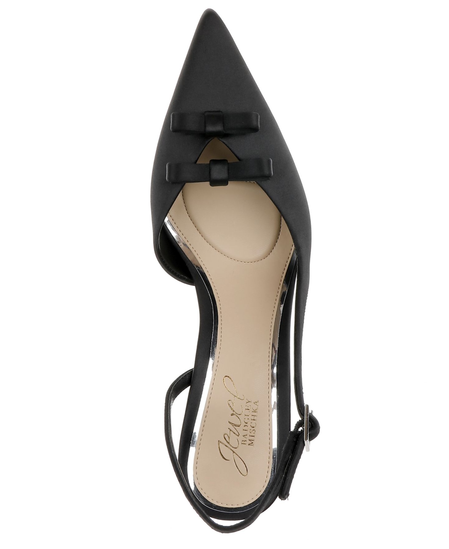 Женские туфли Jewel Badgley Mischka Ellery Bow Evening Pumps, цвет: Чёрный атласный — фото 4