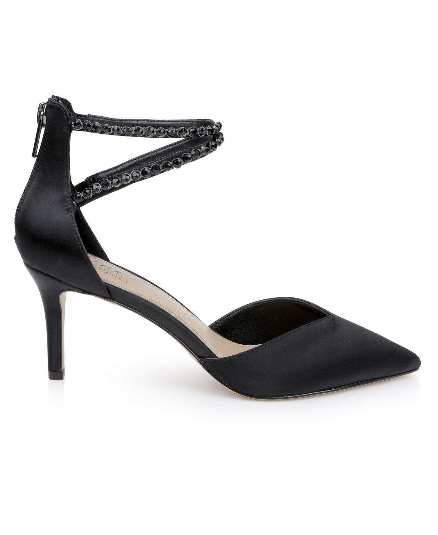 Женские туфли Jewel Badgley Mischka Emmi Evening Pumps, цвет: Чёрный атласный — фото 2